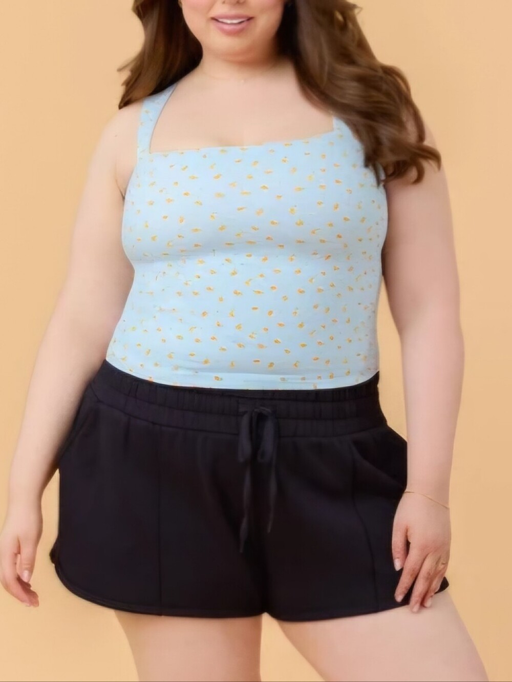 NWT Blogilates by Target Ruffle Back Blue Citrus Print Tank, Size 2X